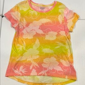 Old Navy Kids Tee with Pink and Yellow Floral Design